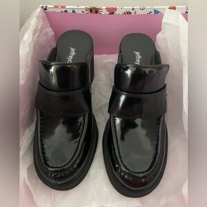 Jeffrey Campbell Black Patent Kerri Loafer Mules. Size 5.5. New with tags & box!